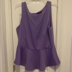 Bisou Bisou Purple Peplum Tank Top